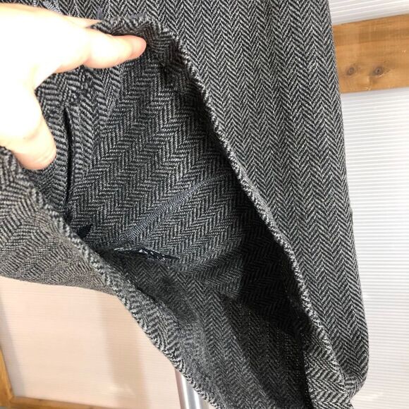 D&g DOLCE & GABANNA VINTAGE Grey Wool Herringbone Pencil Skirt Floral Embroidery - Picture 4 of 9